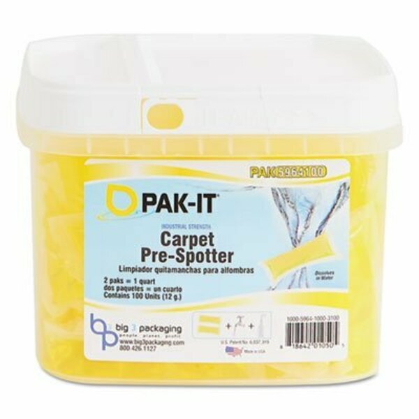 Big 3 Packaging PAK-IT, CARPET PRE-SPOTTER, CITRUS SCENT, 100 PAK-ITS/TUB, 4PK 5964203400CT